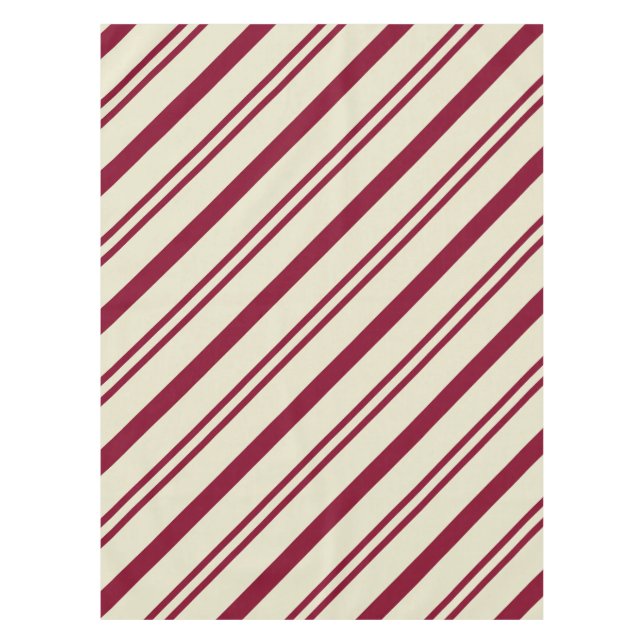Mantel "Rayas nocturnas violentas" Borgoña y blanco (Anverso)