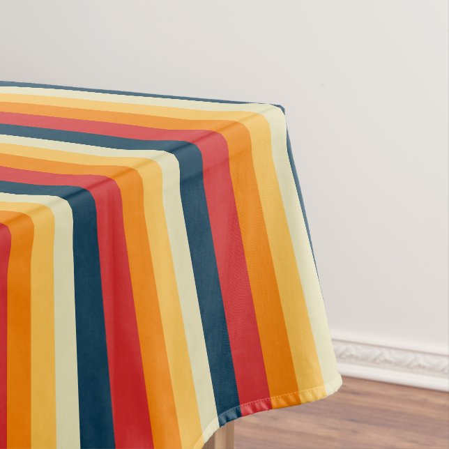 Mantel rayas rojas, azules, naranjas y amarillas (In Situ)