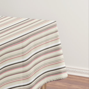 Mantel Rayas rojas blancas de época