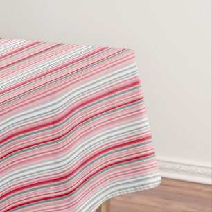 Mantel Rayas rojas grises y cortas