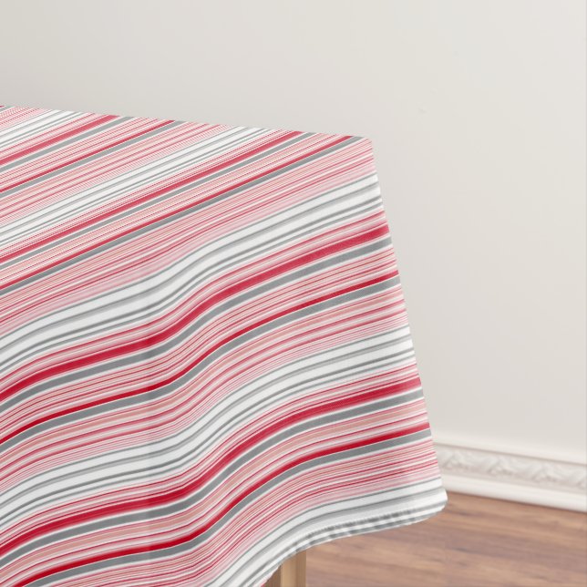 Mantel Rayas rojas grises y cortas (In Situ)