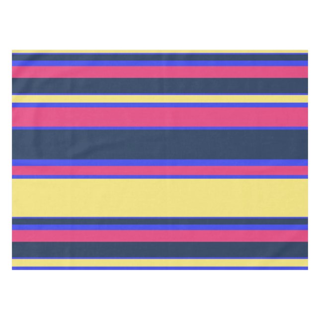 Mantel Rayas rosadas, amarillas y azules (Frente (Horizontal))