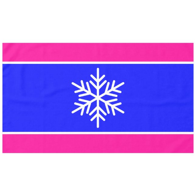 Mantel Rayas rosadas azules nórdicas de copo de nieve bla (Frente (Horizontal))