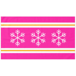 Mantel Rayas rosadas triple nórdica blanca copos de nieve