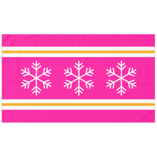 Mantel Rayas rosadas triple nórdica blanca copos de nieve