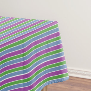 Mantel Rayas Verde Azul Púrpura