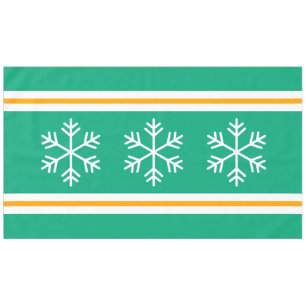 Mantel Rayas verdes azules Triple copos nórdicos de nieve