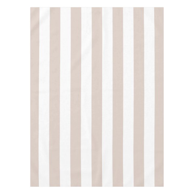 Mantel Rayas Verticales Beige Y Rayas Blancas (Anverso)