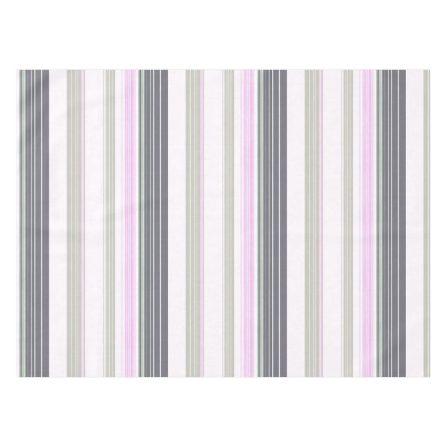 Mantel Rayas verticales grises y rosas. (Frente (Horizontal))