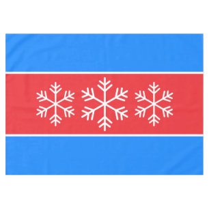 Mantel Rayos de nieve blancos franjas azules rojas brilla