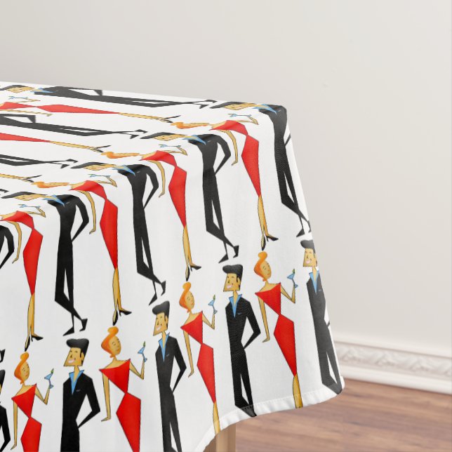 Mantel Rectángulo de la pareja Fiesta Cocktail Retro 50 (In Situ)