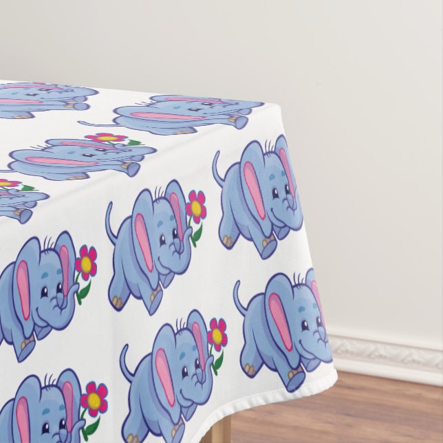 Mantel Rectángulo Infantil Cute Baby Elephant Personaliza (In Situ)