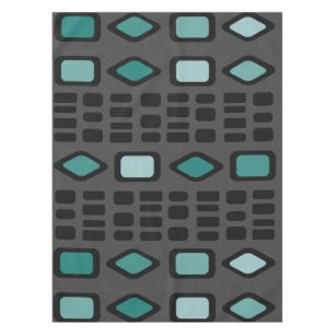 Mantel Rectángulos de diamantes retro Turquesa negra