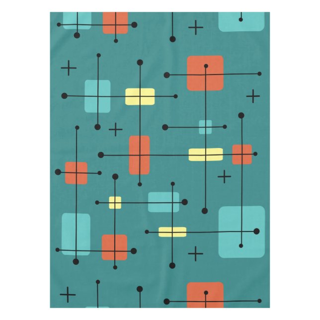 Mantel Rectángulos redondeados Cuadrados Verde azulados (Anverso)