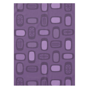 Mantel Rectángulos redondeados de MCM de medio siglo Púrp