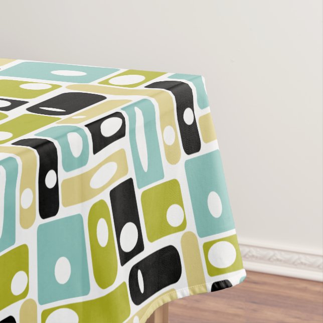 Mantel Rectángulos verdes de Aqua amarillo de los años 19 (In Situ)