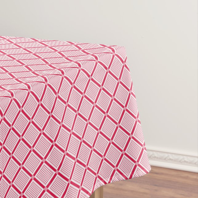 Mantel Red and white geometric checkered pattern retro    (In Situ)