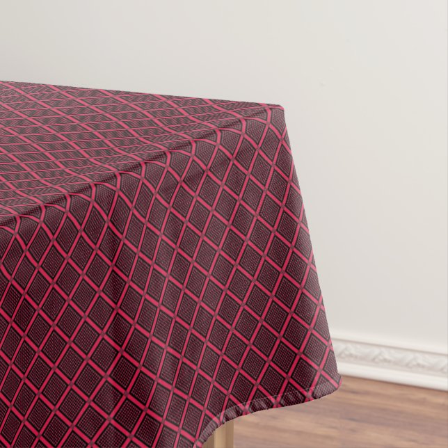 Mantel Red and white geometric checkered pattern retro    (In Situ)