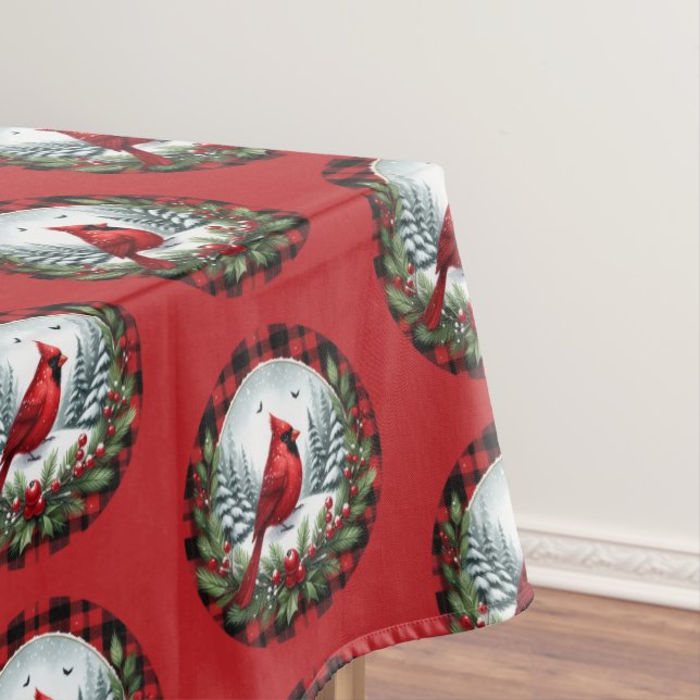 Mantel Red Cardinal with Holly Berries (In Situ)