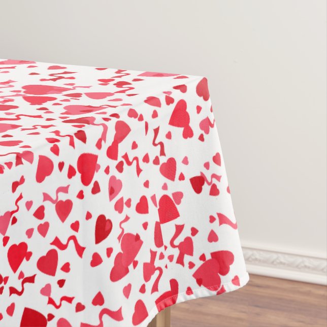 Mantel Red Confetti Hearts Pattern (In Situ)