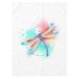 Mantel Red dragonfly on watercolor background