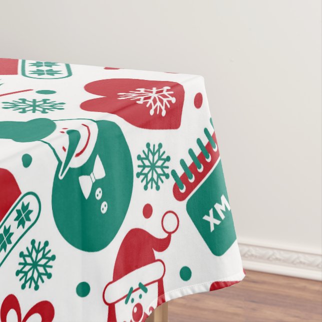 Mantel Red Green Christmas Tablecloth (In Situ)