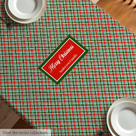 Mantel Red Green Tartan Tablecloth Chic Custom Name Style