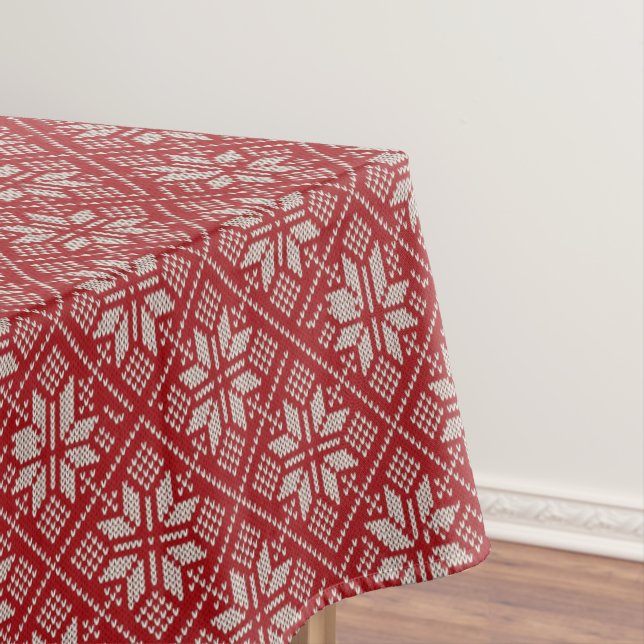Mantel Red Jacquard Christimas Tablecloth (In Situ)