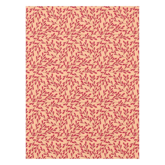 Mantel  Red Leafy Branches Seamless Pattern (Anverso)