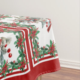 Mantel Red Mockingbird Poinsettia Borders Red