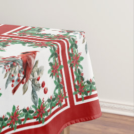 Mantel Red Mockingbird Poinsettia Borders Red