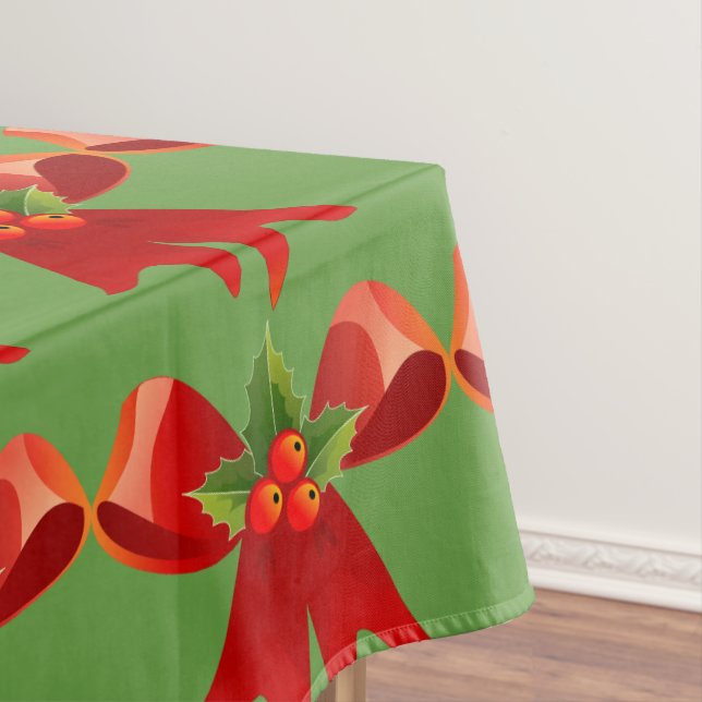 Mantel Red Ribbon Bow Holly Thunder_Cove (In Situ)