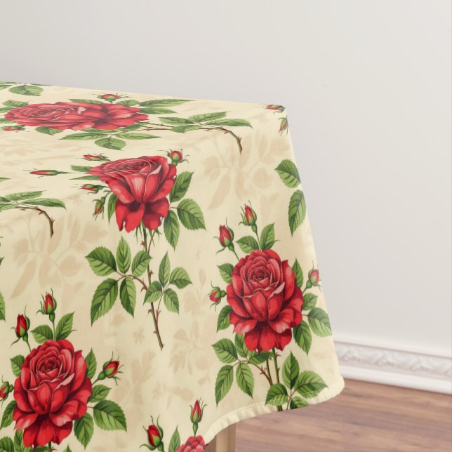 Mantel Red rose vintage pattern (In Situ)