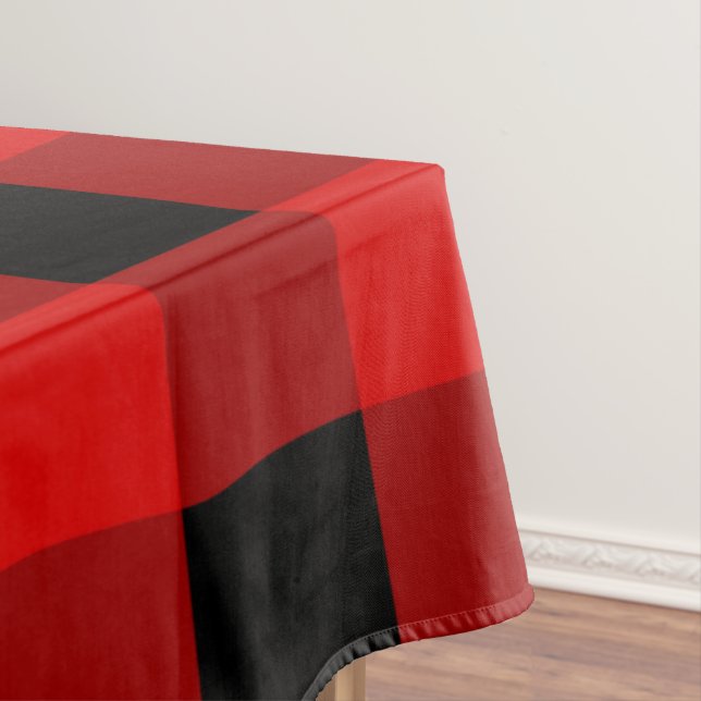 Mantel Red y Black Buffalo Plaid Holiday gingham (In Situ)