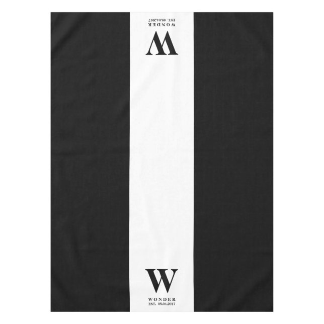 Mantel Refined Minimalist Monogram | Black Newly Wed Wedd (Anverso)
