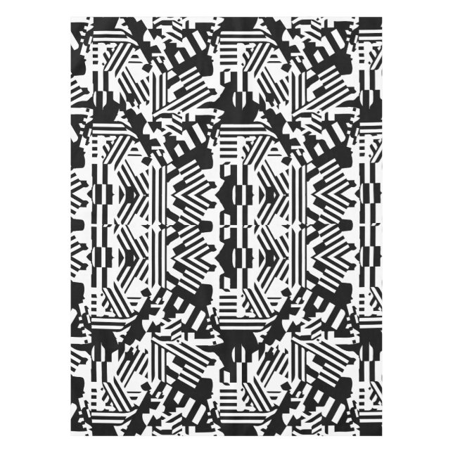 Mantel Reflexiones abstractas: líneas, cubos y monocromo (Anverso)