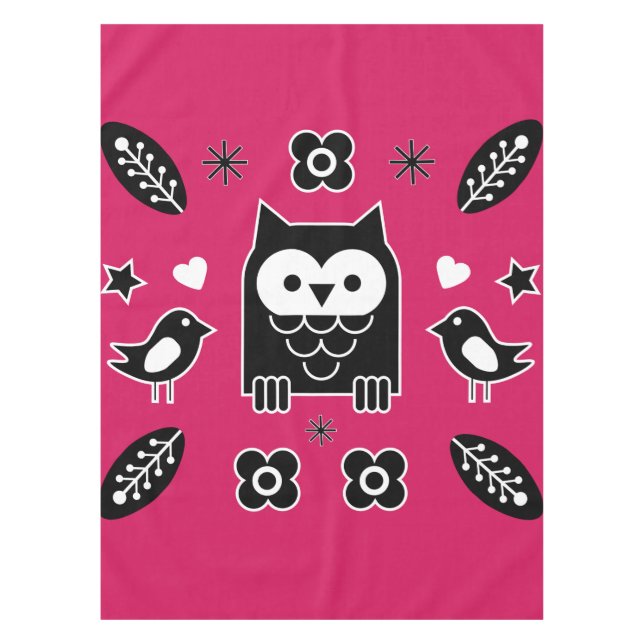 Mantel Regalo de arte popular de búho escandinavo (Anverso)