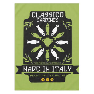 Mantel Regalo de cocina impresa de arte sardino italiano