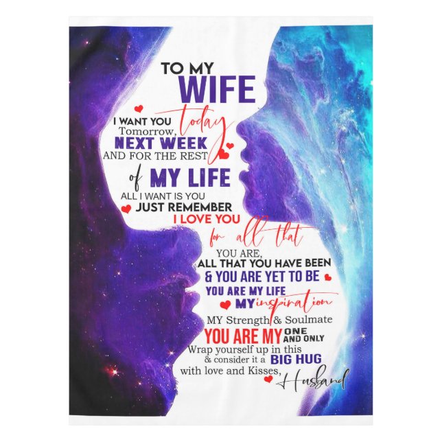 Mantel Regalo de San Valentín personalizado para esposa d (Anverso)