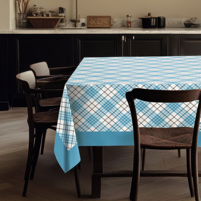 Mantel Regalo de tabletas de tartán amarillo azul para ce (Blue Yellow Tartan Tablecloth Gift for His Dining)