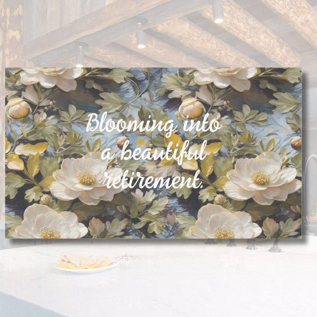 Mantel Regalos de jubilación de Personalizados en flor rú (Rustic Blooms Custom Retirement Gifts for Her)