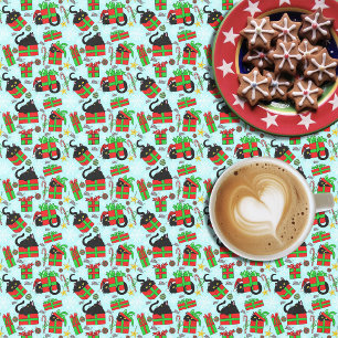 Mantel Regalos de Navidad de Gato Negro