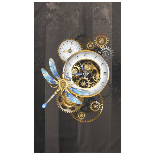 Mantel Reloj de vapor con libélula mecánica (Anverso)