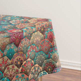 Mantel Remiendo del vintage con los elementos florales de