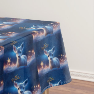 Mantel Reno bebé con saludo de Feliz Navidad