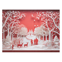 Mantel Renos 3D y personas en las aldeas