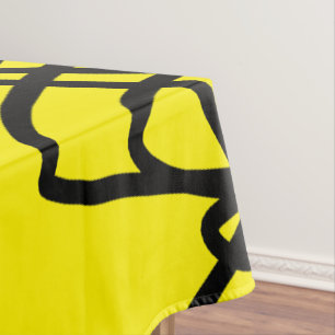 Mantel Resumen Art Minimalismo Amarillo negro