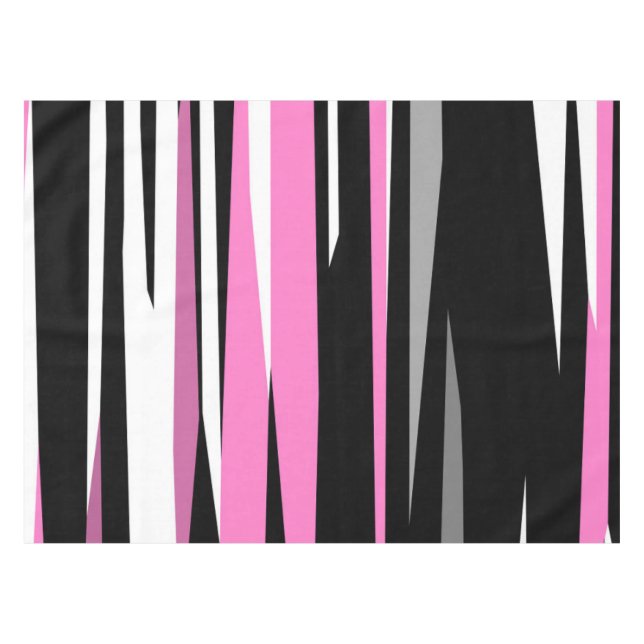 Mantel Resumen blanco y negro rosado (Frente (Horizontal))