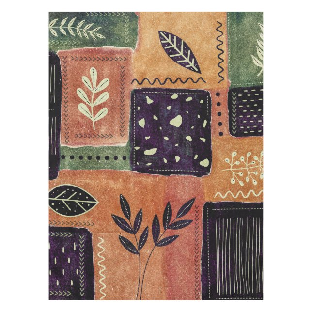 Mantel Resumen de formas y hojas de círculos geométricos  (Anverso)