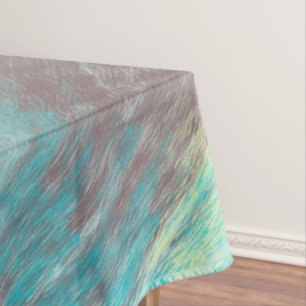 Mantel Resumen de mármol turquesa, verde y malva
